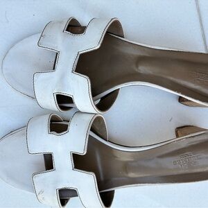 Hermes Oasis sandals - white leather - size 40/10